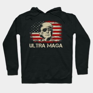 Trump US Flag Ultra Maga Hoodie